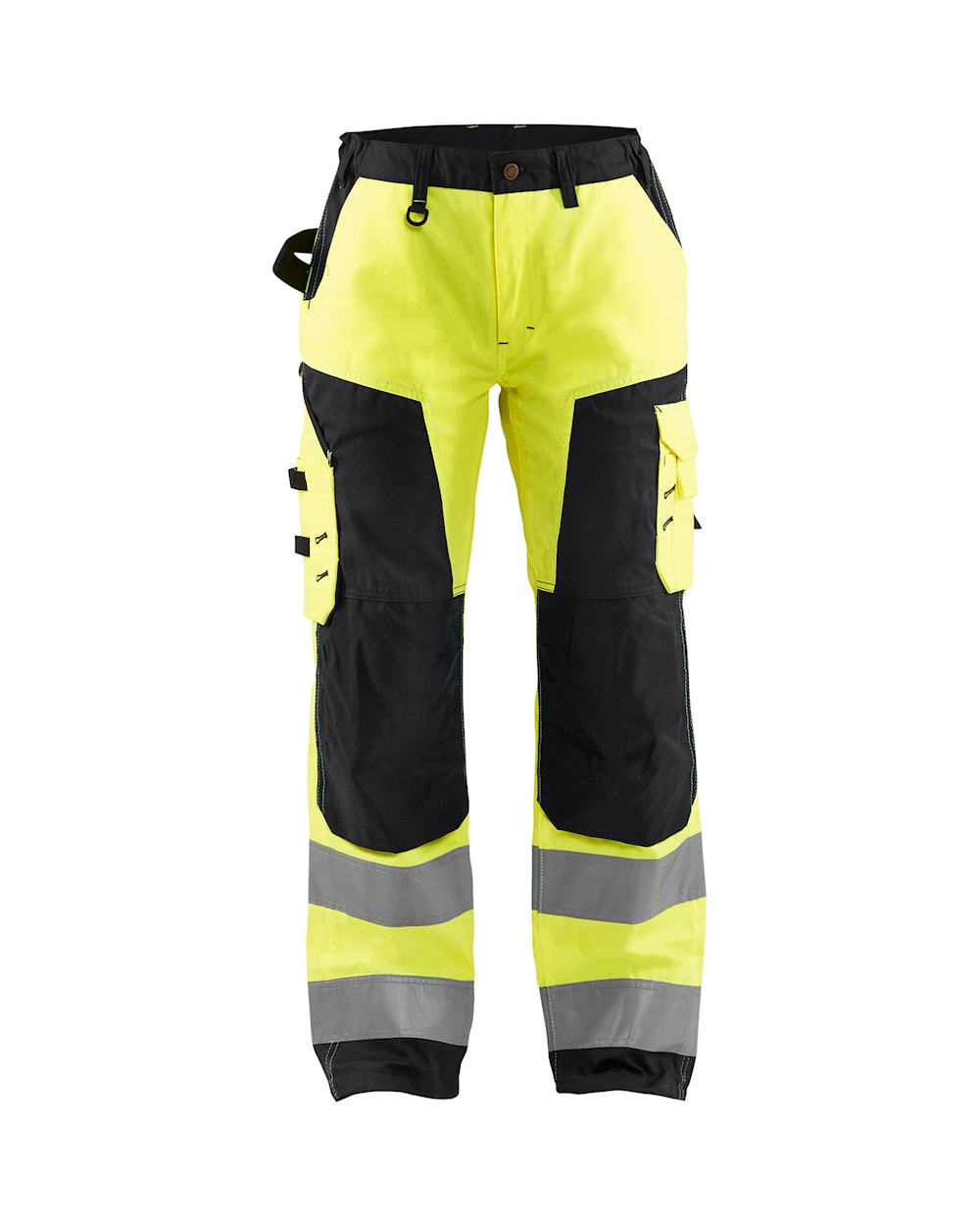 Blaklader Women's Hi-Vis Trousers without Nail Pockets 7155 #colour_hi-vis-yellow-black