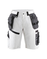 Blaklader X1500 Painters Shorts 1512 #colour_white-dark-grey