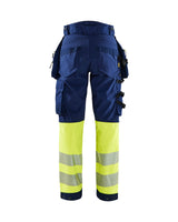 Blaklader Softshell Hi-Vis Trousers Women 7114 #colour_navy-blue-hi-vis-yellow