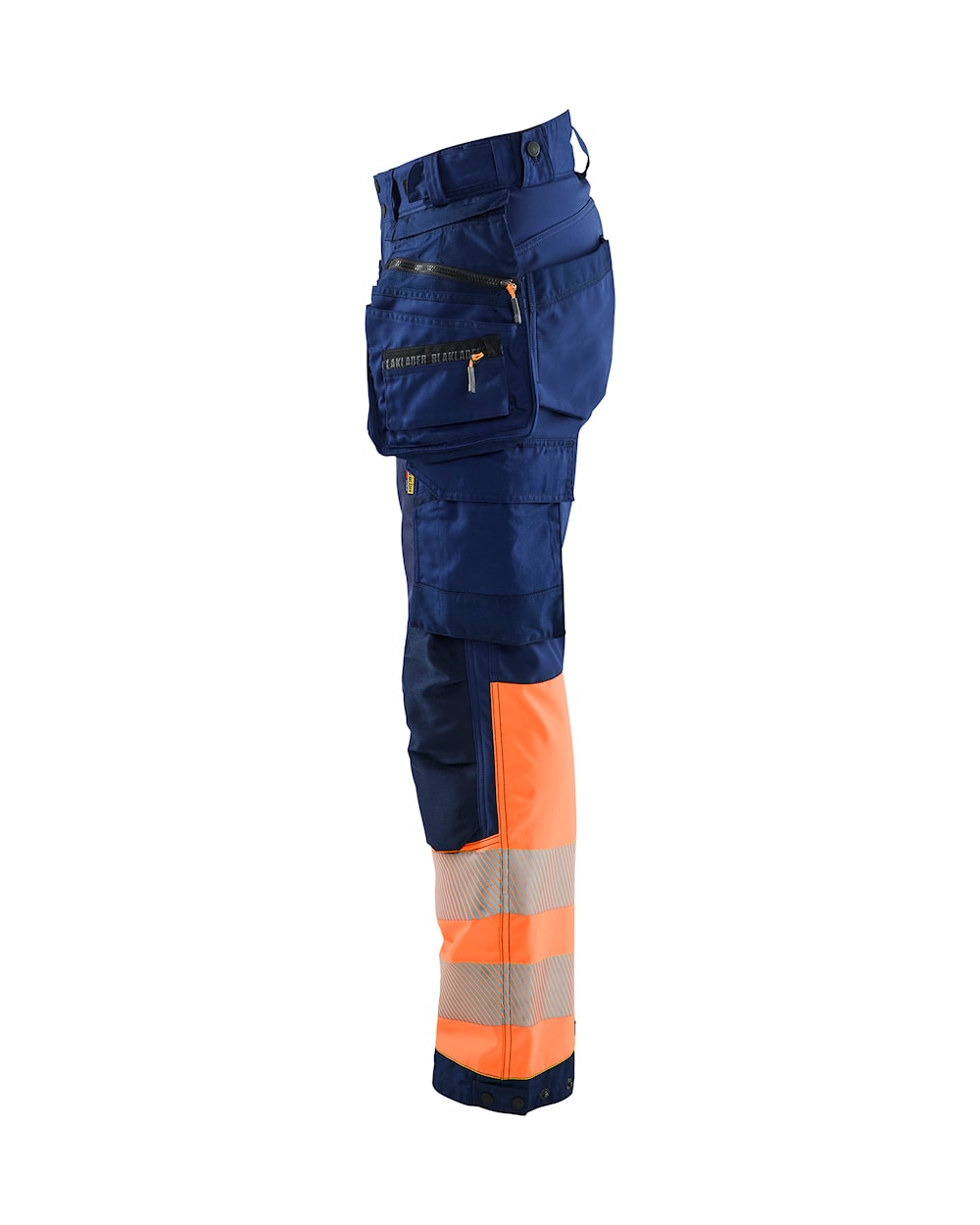 Blaklader Softshell Hi-Vis Trousers Women 7114 #colour_navy-blue-orange