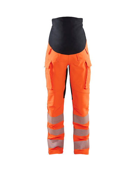 Blaklader Women's Hi-Vis 4-Way Stretch Maternity Trousers 7100 #colour_orange-black