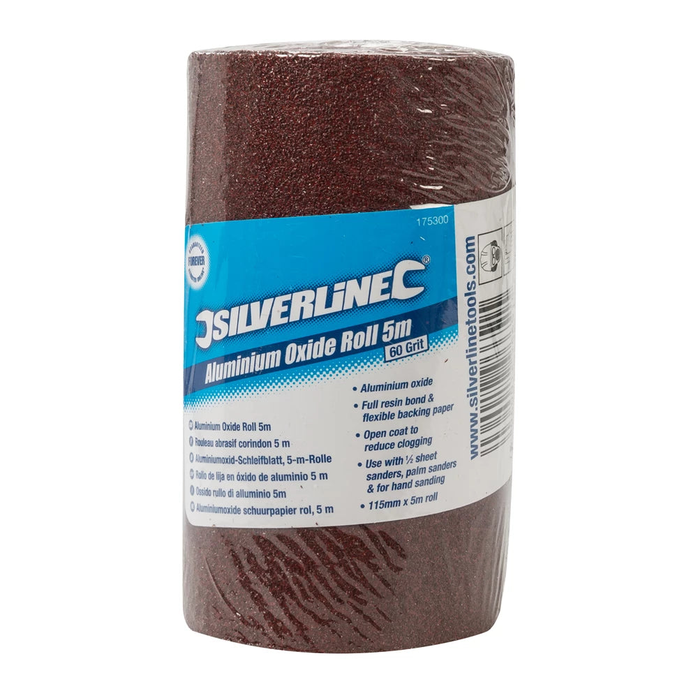 Silverline Aluminium Oxide Roll 5m - 60 Grit