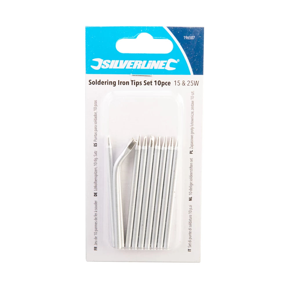 Silverline Soldering Iron Tips Set 10pce - 15 & 25W