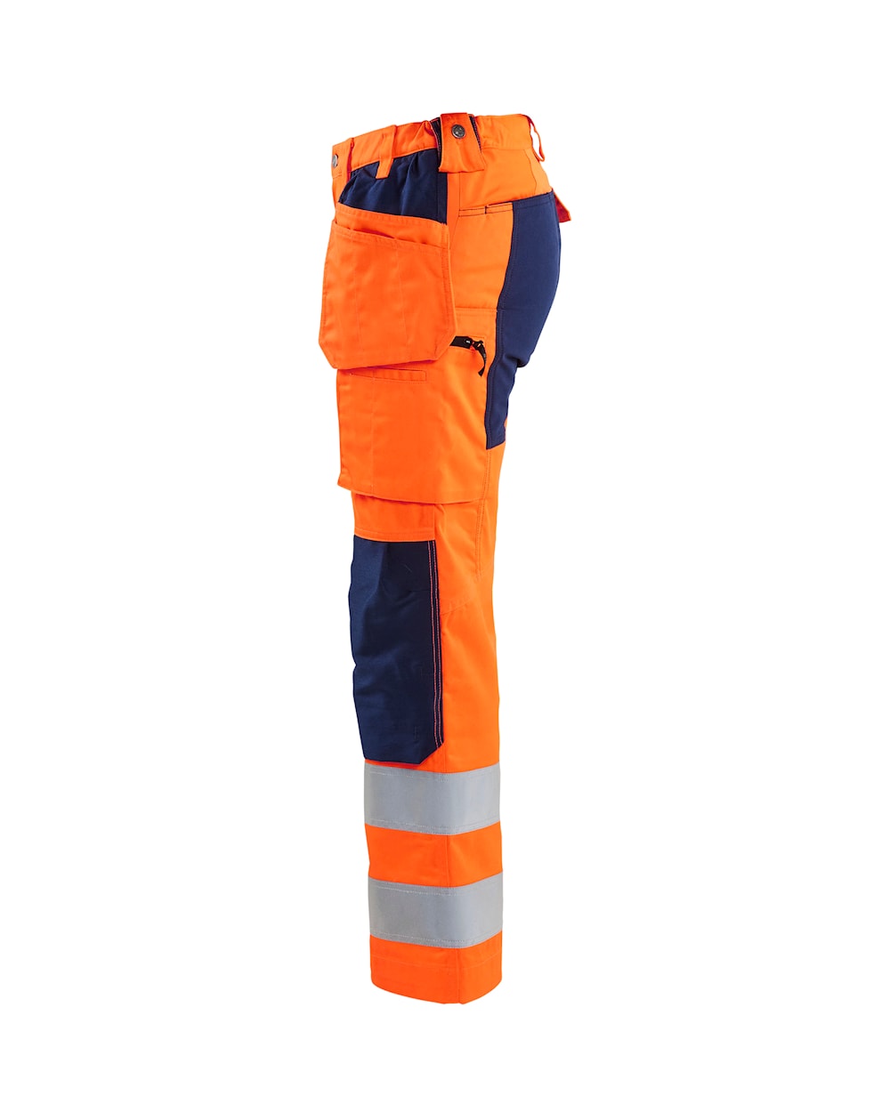 Blaklader Women's Hi-Vis Trousers with Stretch 7163 #colour_orange-navy-blue