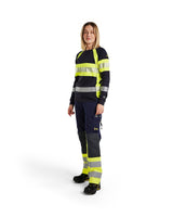 Blaklader Trousers Multinorm Women 7181 #colour_navy-blue-hi-vis-yellow