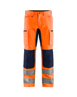 Blaklader Hi-Vis Trousers with Stretch 1585 - Hi-Vis Orange/Navy blue