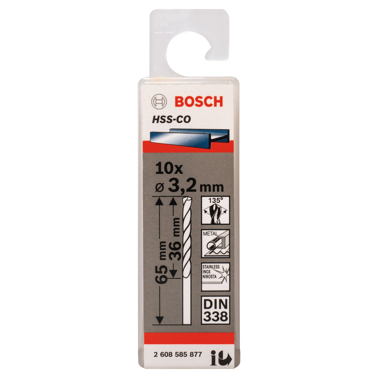 Bosch Professional HSS-Co DIN338 3.2x36x65