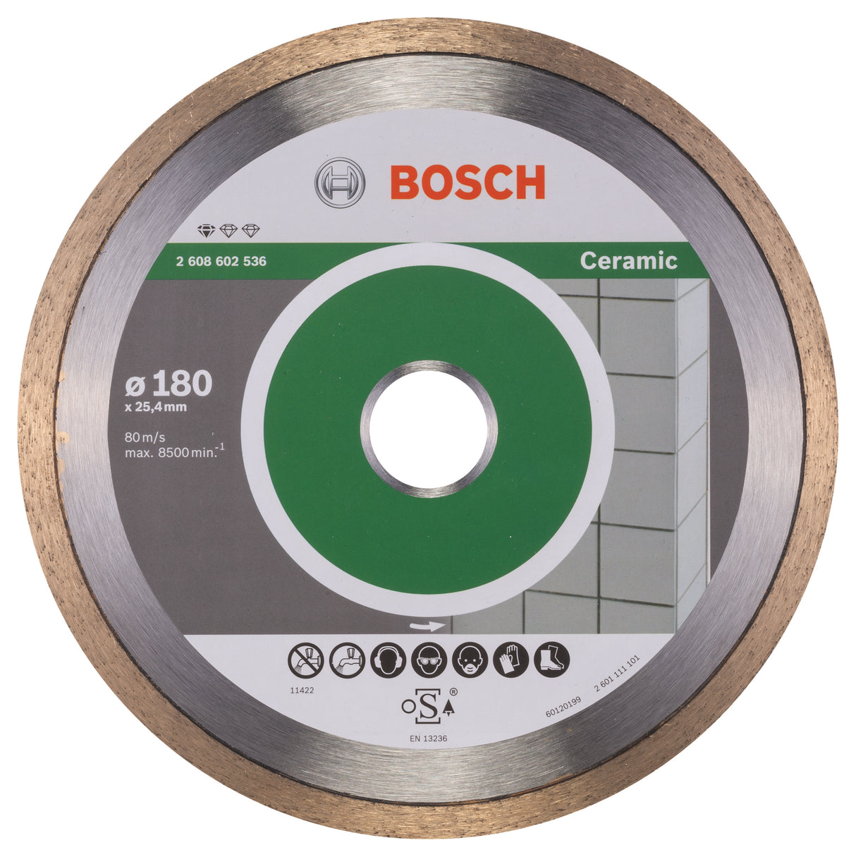 Bosch Professional Ceramic Diamond Cutting Disc - 180 x 25.40 x 1.6 x 7 mm - Standard