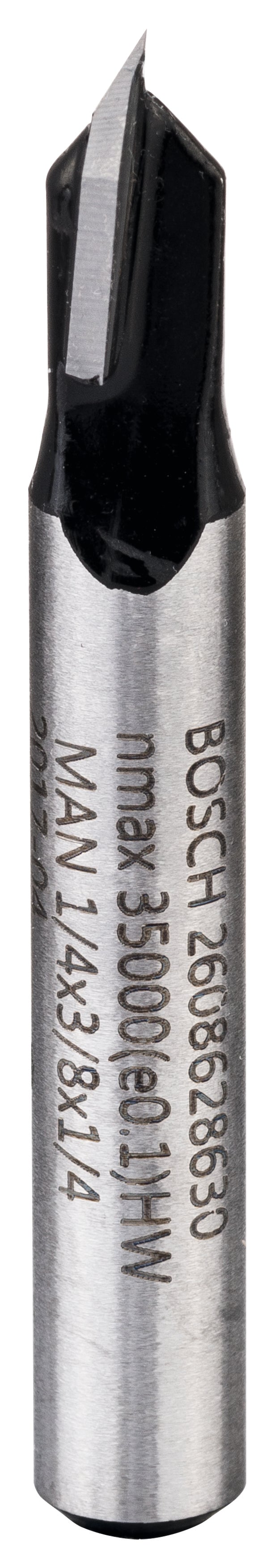 Bosch Professional V-Groove Bit - 90°, 1/4" Shank, L9.5mm, D6.3mm