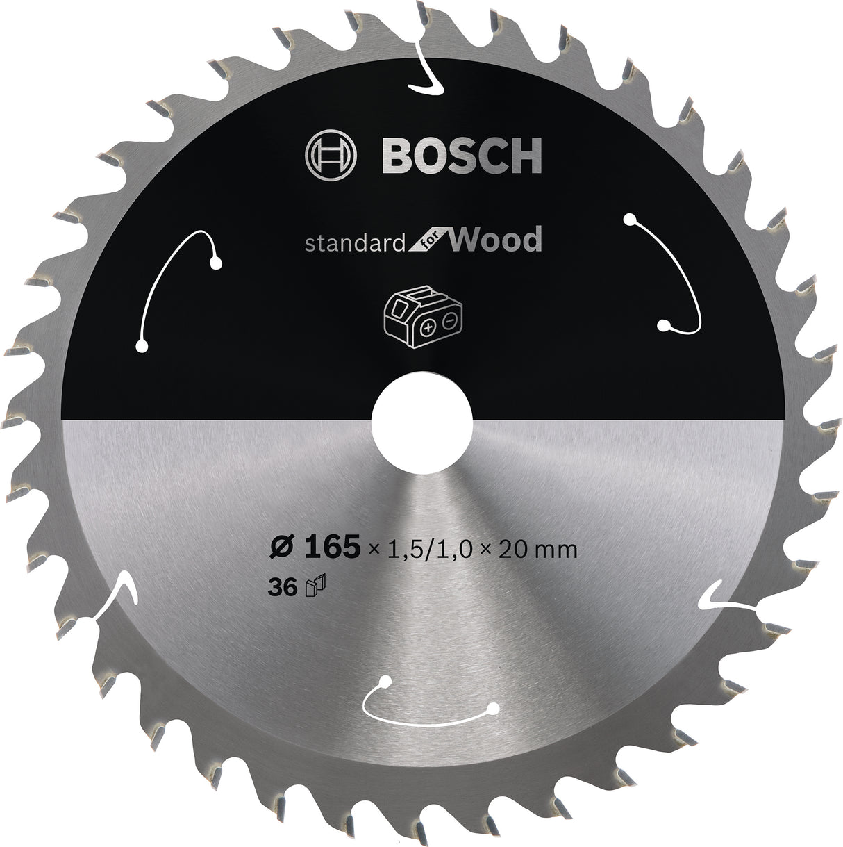 Bosch Professional Circular Saw Blade for Cordless Saws - Standard for Wood - 165x1.5/1x20 T36