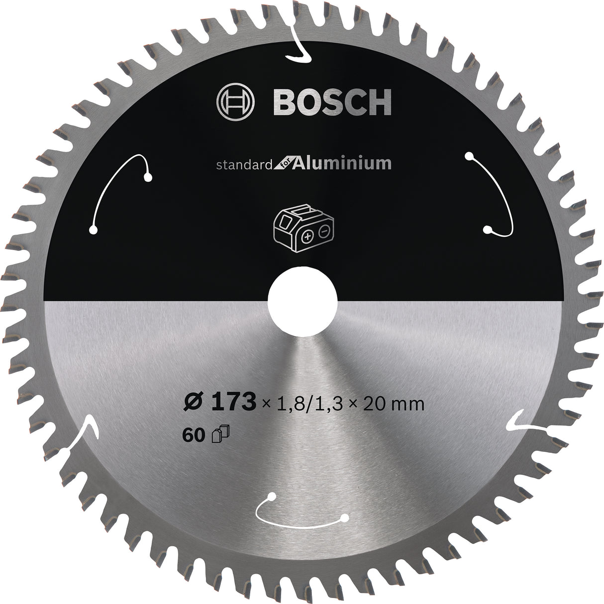Bosch Professional Aluminium Circular Saw Blade for Cordless Saws - 173x1.8/1.3x20 T60 - Standard