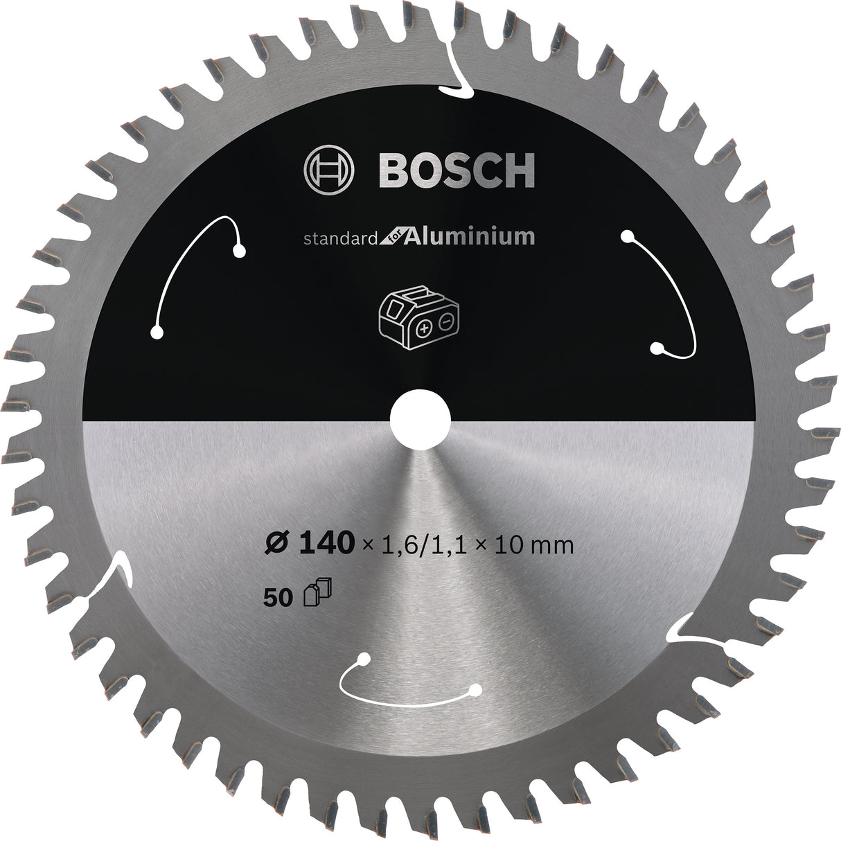 Bosch Professional Aluminium Circular Saw Blade for Cordless Saws - 140x1.6/1.1x10 T50 Standard