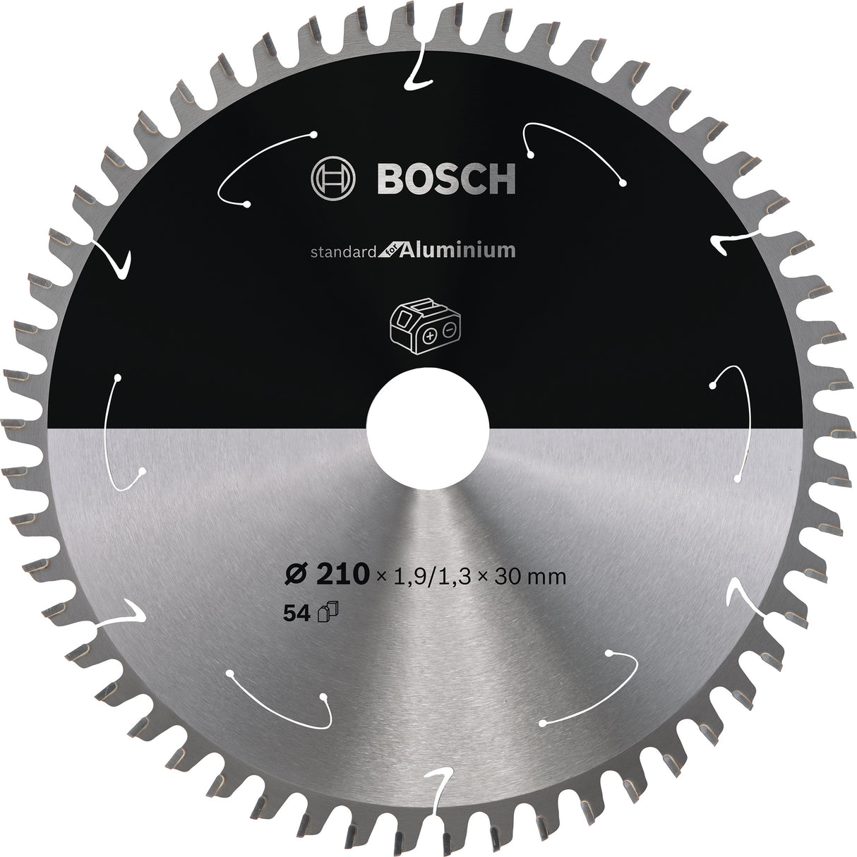 Bosch Professional Aluminium Circular Saw Blade for Cordless Saws - 210x1.9/1.3x30 T54 - Standard