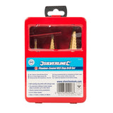 Silverline Titanium-Coated HSS Step Drill Set 3pce