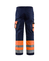 Blaklader Hi-Vis Trousers 1584 - Hi-Vis Orange/Navy Blue