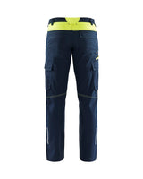 Blaklader Industry Trousers Stretch 1444 - Dark navy blue/Hi-vis yellow #colour_dark-navy-blue-hi-vis-yellow