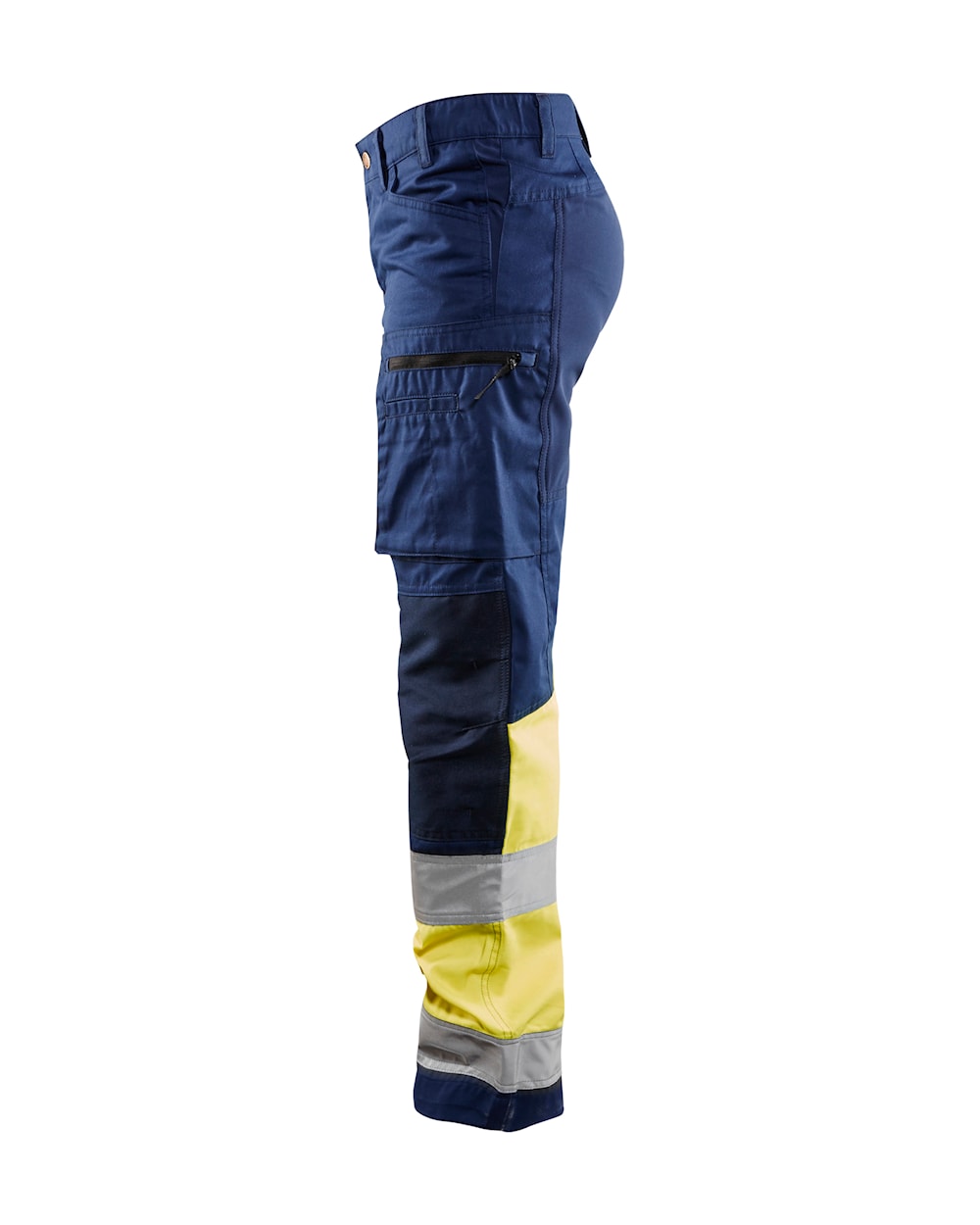 Blaklader Women's Hi-Vis Trousers with Stretch 7161 #colour_navy-blue-hi-vis-yellow