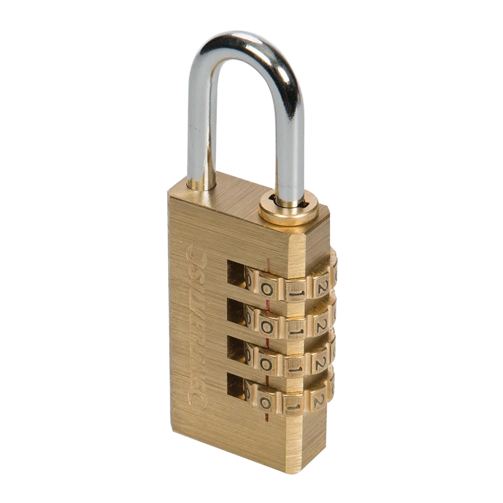 Silverline Combination Padlock Brass 4-Digit