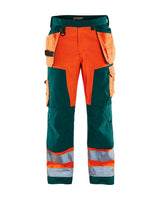 Blaklader Hi-Vis Craftsman Trousers 1568 - Orange/Green