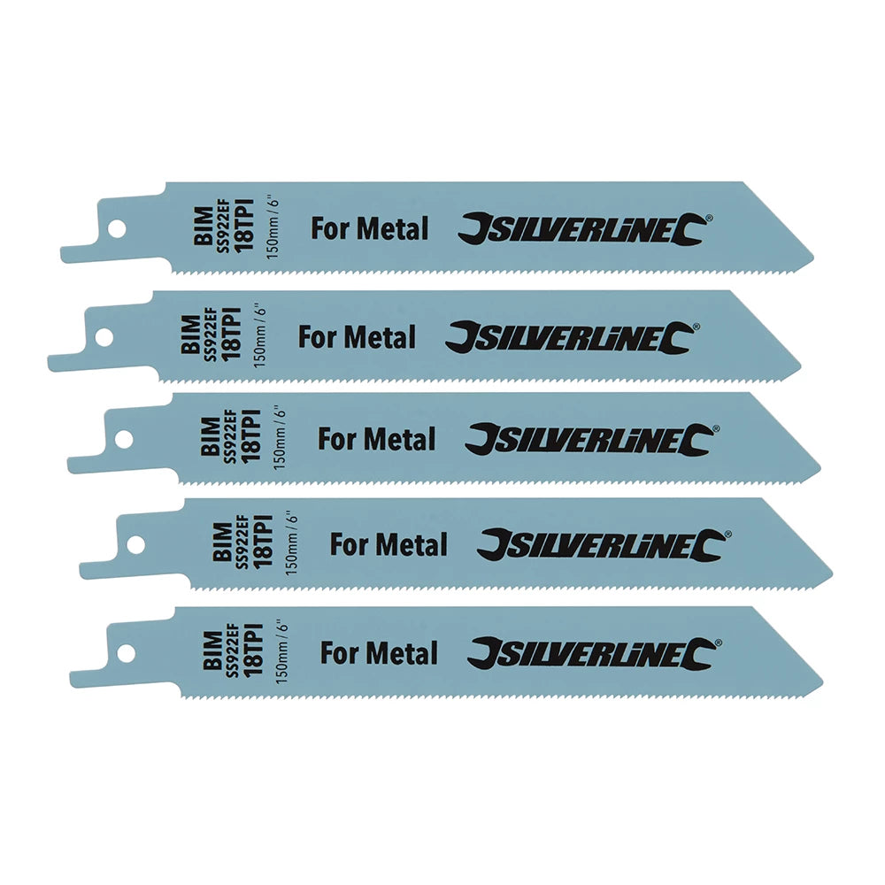 Silverline Reciprocating Saw Blades For Metal 5Pk