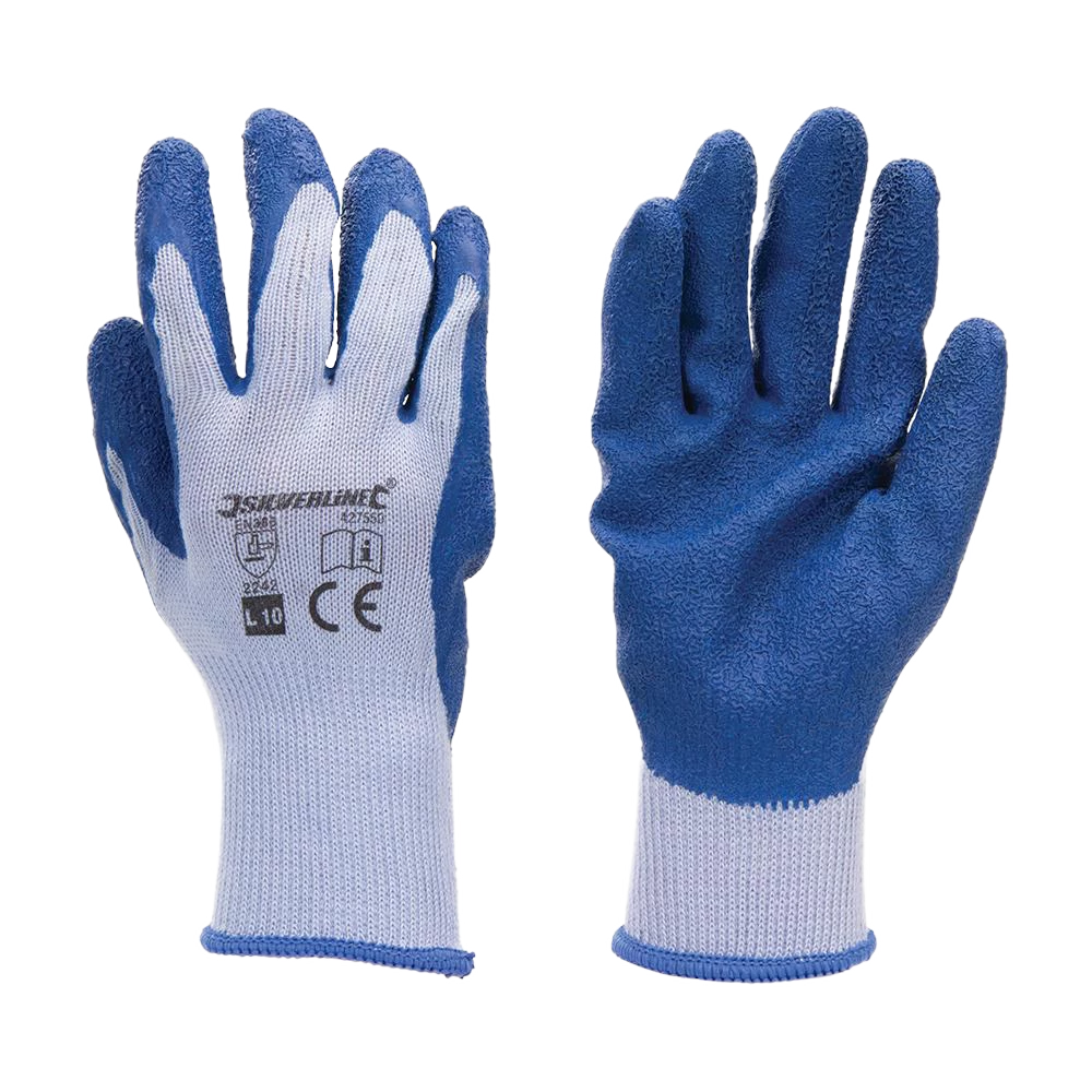 Silverline Latex Builders Gloves