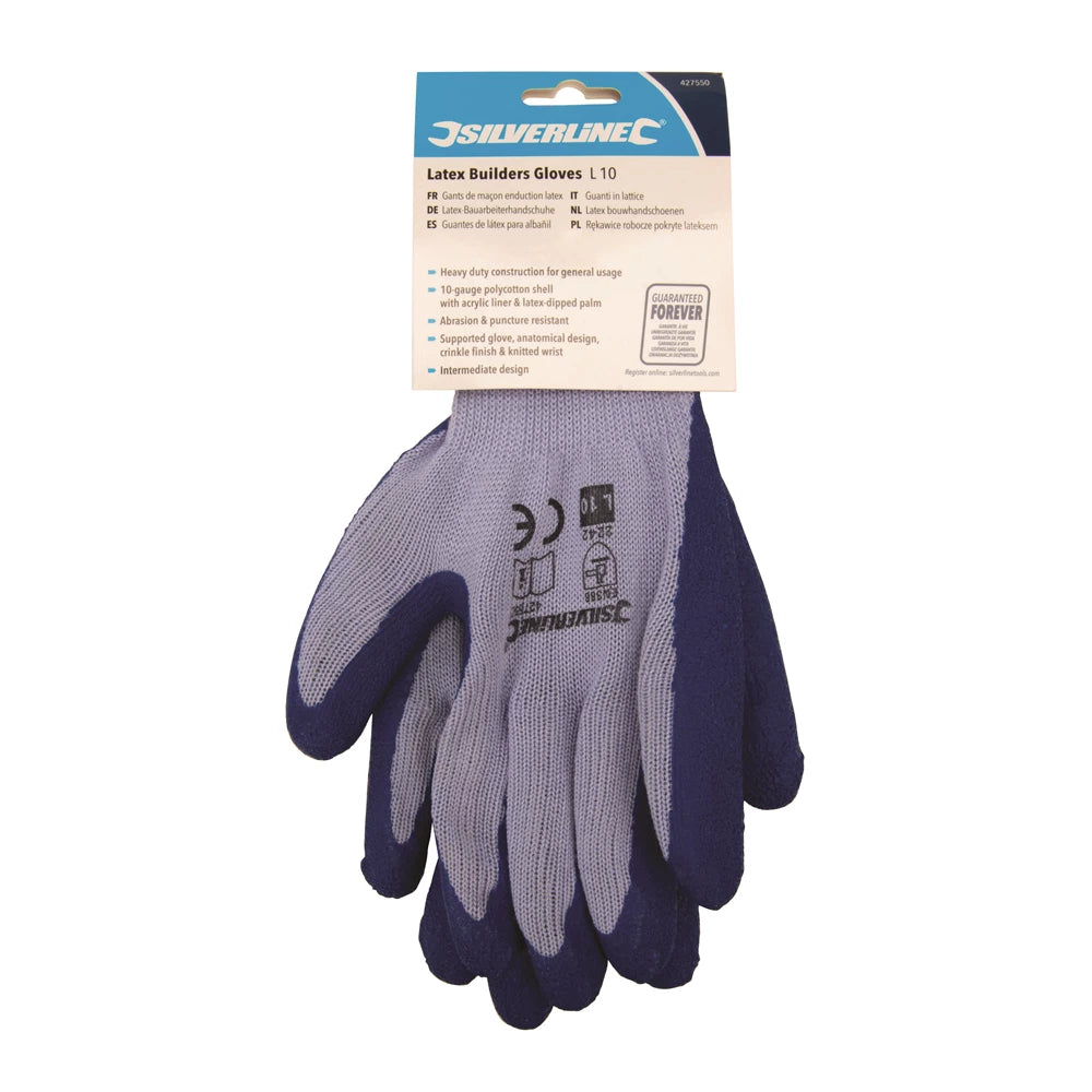 Silverline Latex Builders Gloves