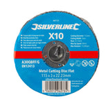 Silverline Metal Cutting Discs Flat 10Pk