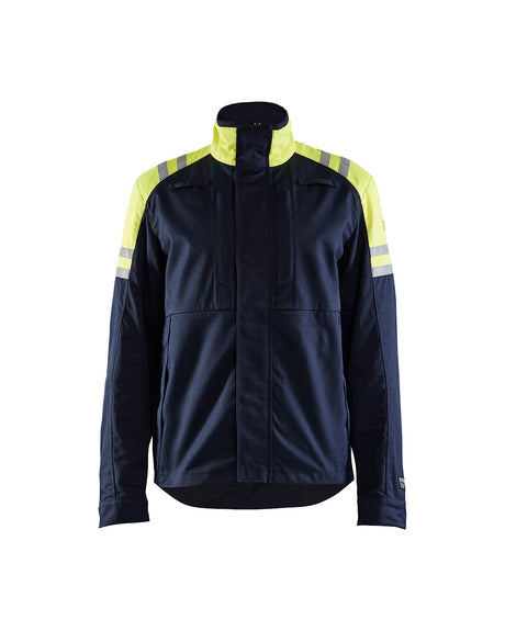 Blaklader Jacket Inherent Steel 4505 #colour_navy-blue-hi-vis-yellow