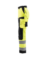 Blaklader Women's Hi-Vis Trousers without Nail Pockets 7155 #colour_hi-vis-yellow-black