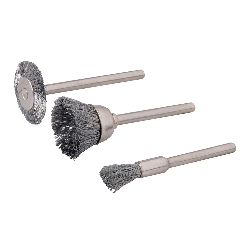 Silverline Rotary Tool Steel Wire Brush Set 3Pce