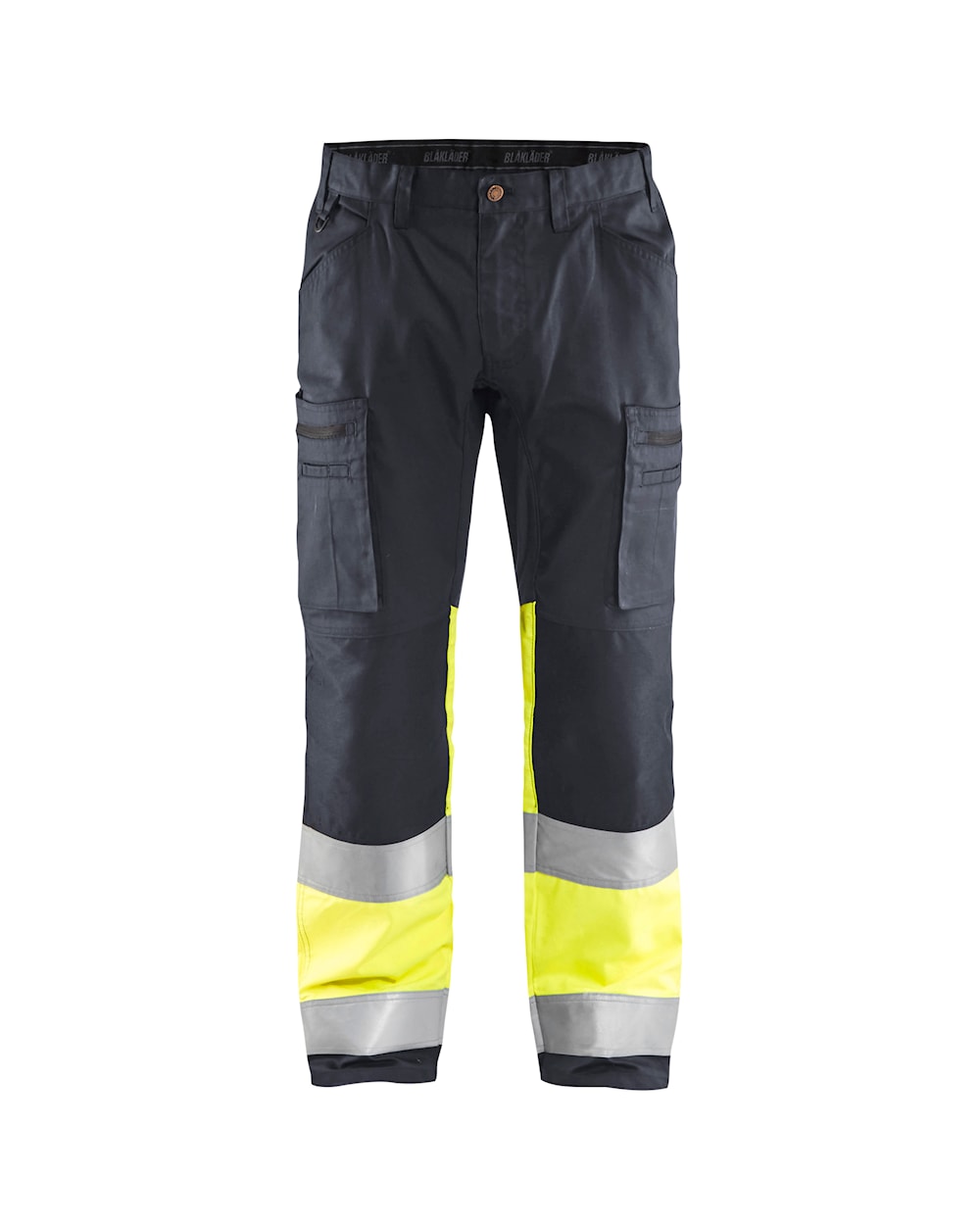 Blaklader Hi-Vis Trousers with Stretch 1551 - Mid Grey/Hi-Vis Yellow