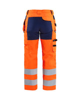 Blaklader Women's Hi-Vis Trousers with Stretch 7163 #colour_orange-navy-blue