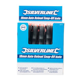 Silverline 18mm Auto Reload Snap-Off Knife Display Box 10Pce