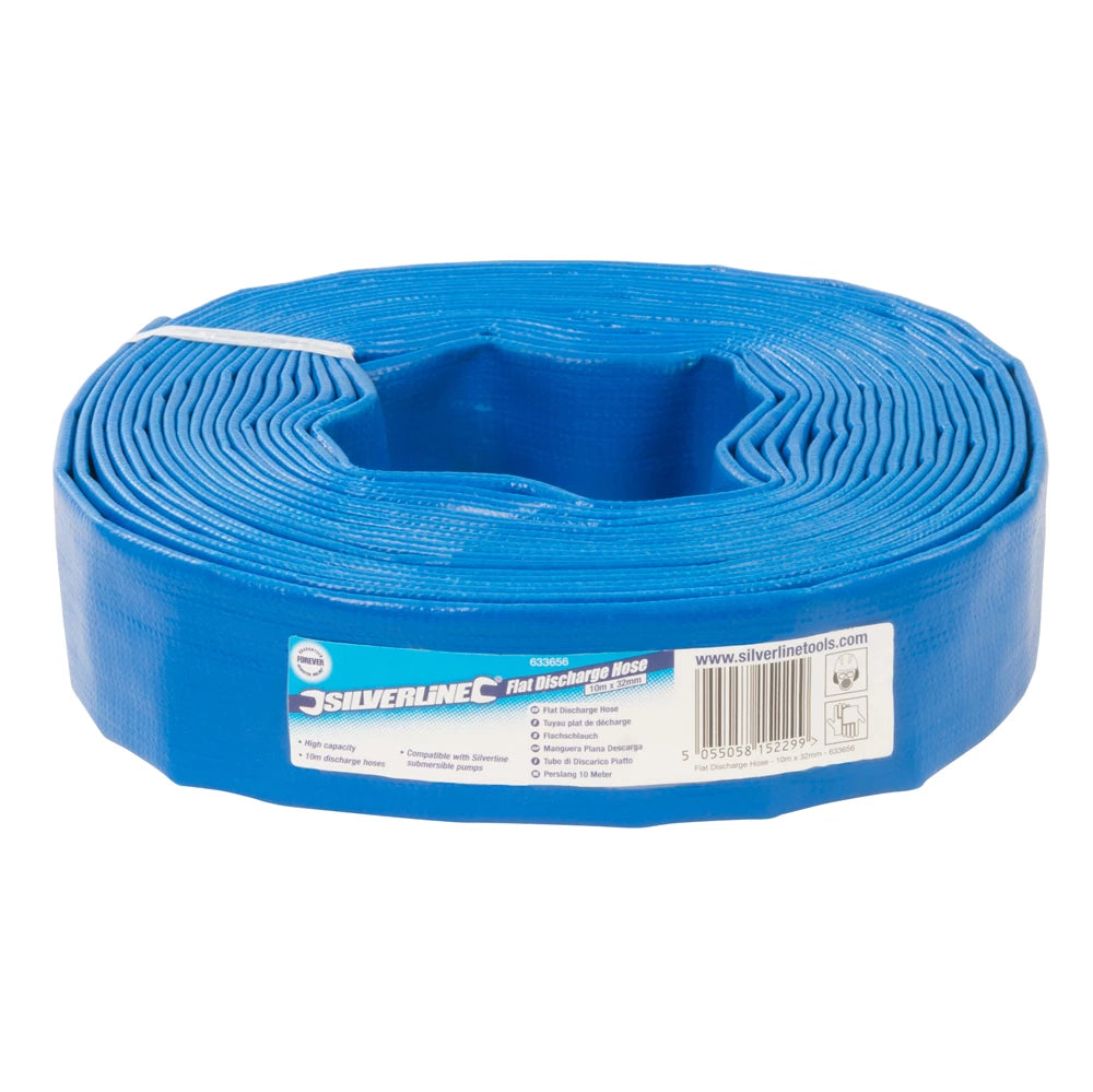 Silverline Lay Flat Hose - 10m x 32mm