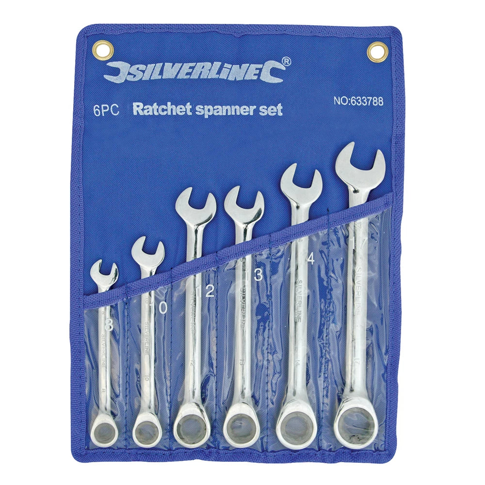 Silverline Fixed Head Ratchet Spanner Set 6Pce