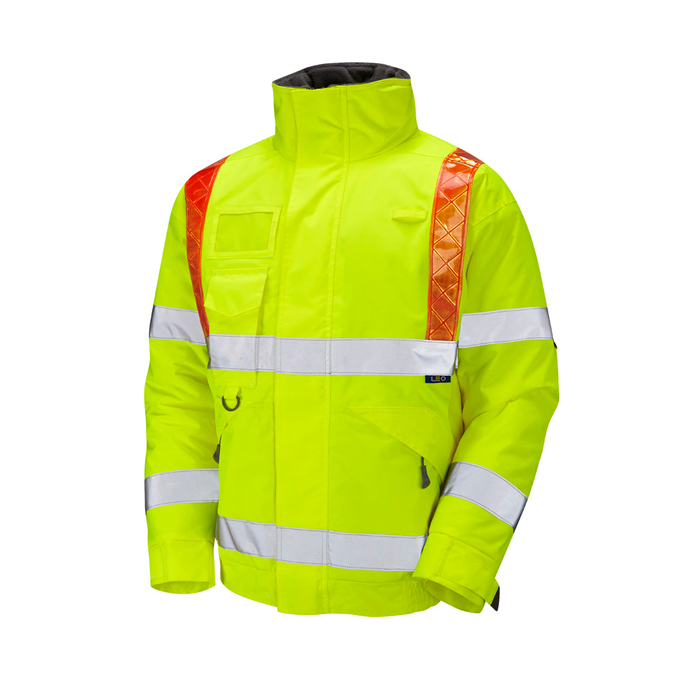 Leo Workwear PORTMORE Leo EcoViz 4K Superior Baffle Lined Bomber Jacket