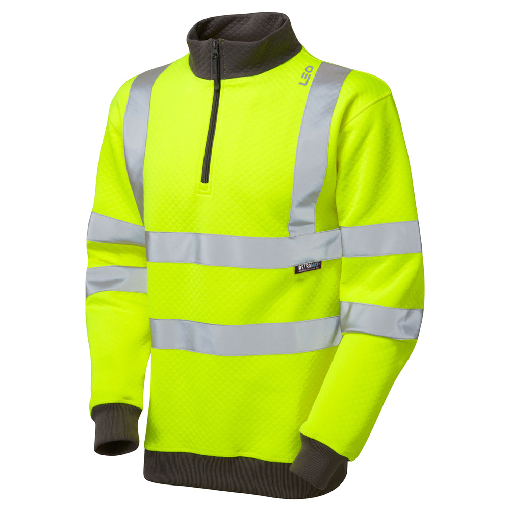 Leo Workwear BRYNSWORTHY Leo EcoViz 1/4 Zip Sweatshirt