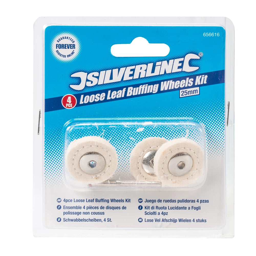 Silverline Rotary Tool Loose Leaf Buffing Wheel Kit 4pce