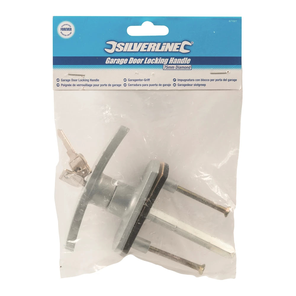 Silverline Garage Door Locking Handle - 75mm Diamond