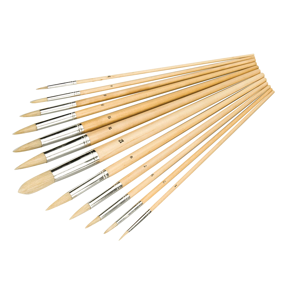 Silverline Artists Paint Brush Set 12pce - Pointed Tips