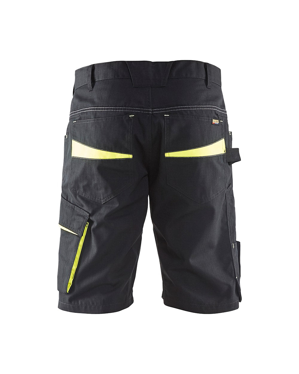 Blaklader Service Shorts 1499 #colour_black-hi-vis-yellow