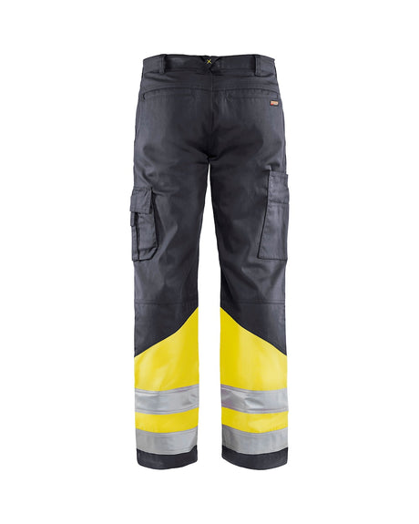 Blaklader Hi-Vis Trousers 1564 - Mid Grey/Hi-Vis Yellow