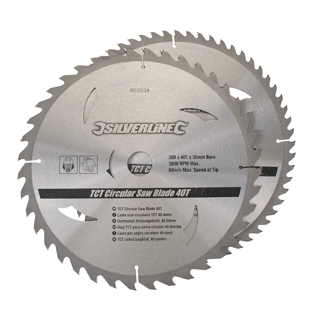 Silverline TCT Circular Saw Blades 40, 60T 2Pk