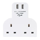 Powermaster Dual Socket T Adaptor With Twin USB