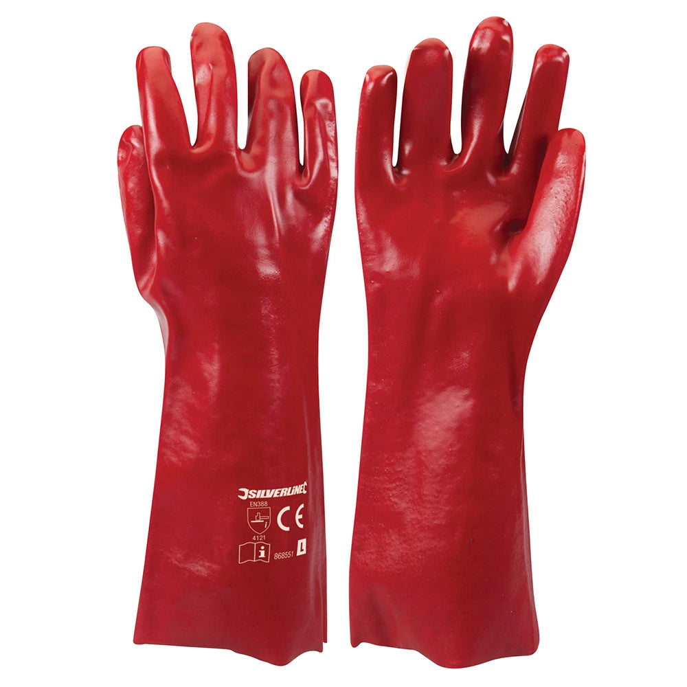 Silverline Red PVC Gauntlets