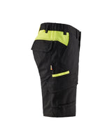 Blaklader Industry Shorts Stretch 1446 #colour_black-hi-vis-yellow