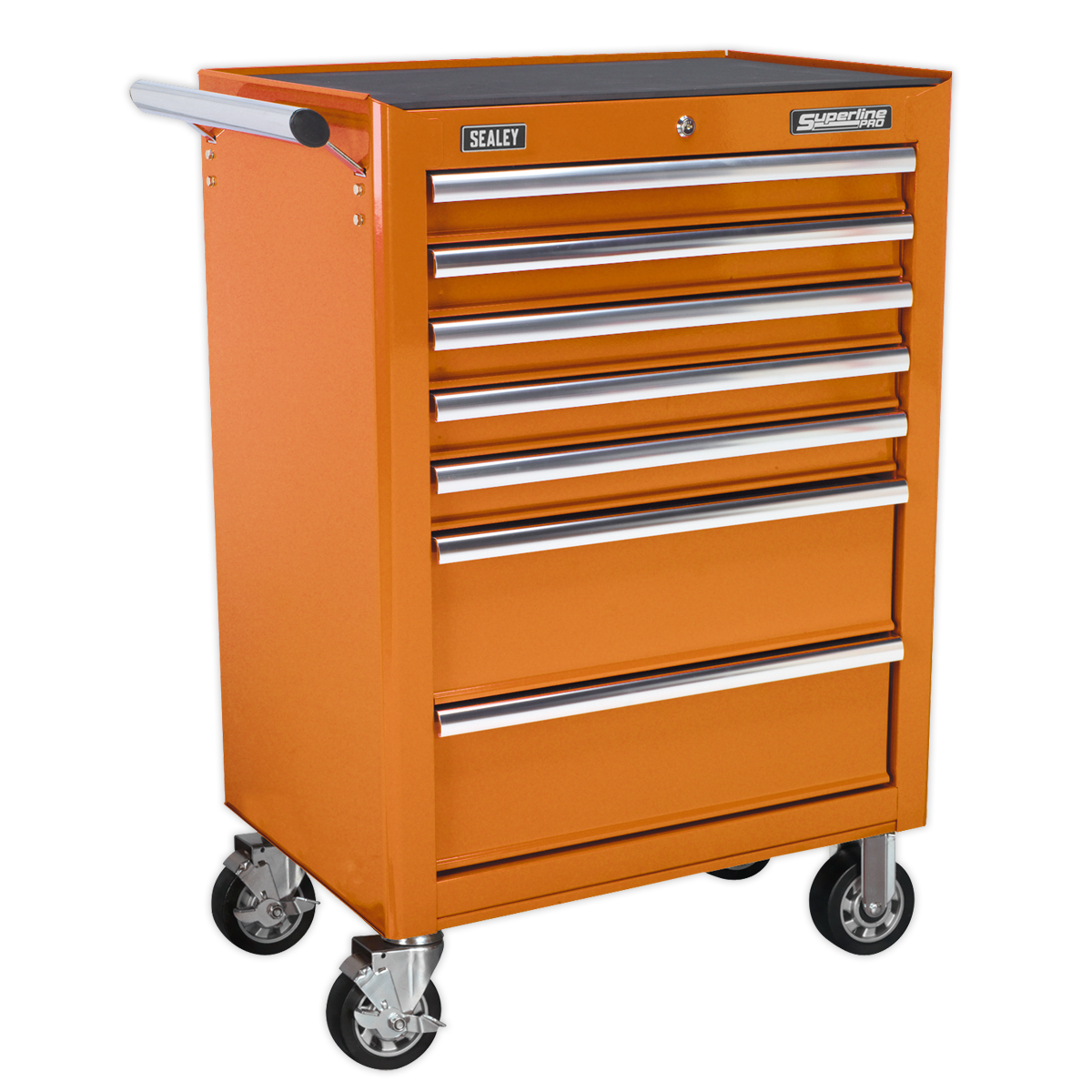 Sealey Rollcab 7 Drawer with Ball-Bearing Slides - Orange