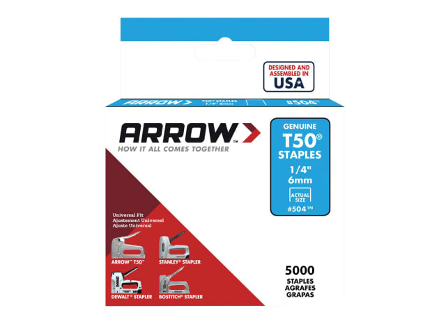 Arrow T50 Staples 6mm (1/4in) (Bulk Pack 5000)