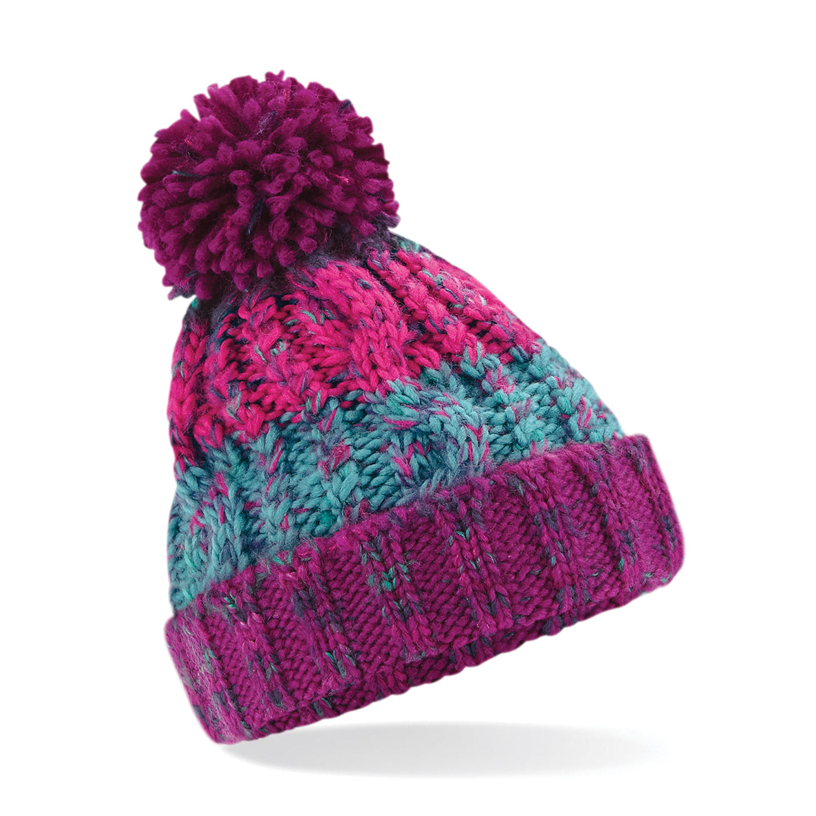 Beechfield Junior Corkscrew Pom Pom Beanie