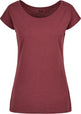 Build Your Brand Basic Women's Wide Neck Tee - Cherry